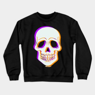 3D Glitch Skull (Orange and Purple Version) Crewneck Sweatshirt